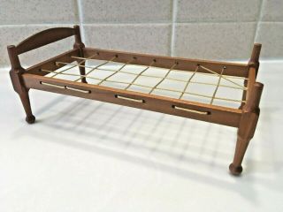 Dollhouse Miniature Handmade Wooden Cherry Single Rope Bed Don Crossen Signed