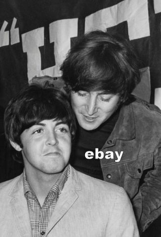 John Lennon & Paul Mccartney 1965 At Capitol Tower Hollywood Press Beatles Photo