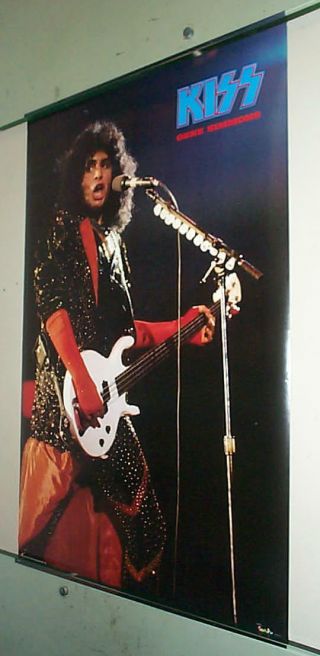 Kiss Gene Simmons Stage W/guitar Vintage Poster