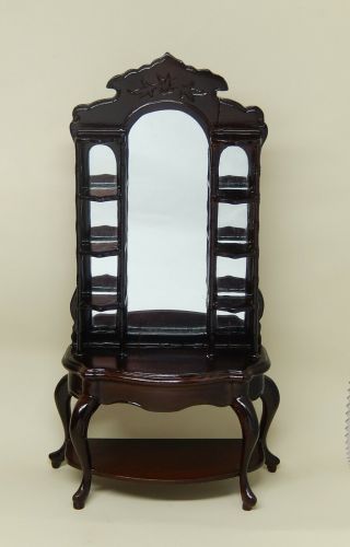 Vintage Bespaq Victorian Mirrored Hall Table Dollhouse Miniature 1:12