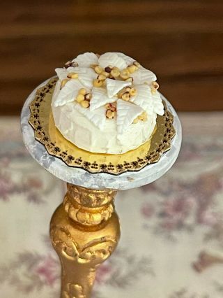 Vintage Miniature Dollhouse Artisan The English Kitchen White Chocolate Cake