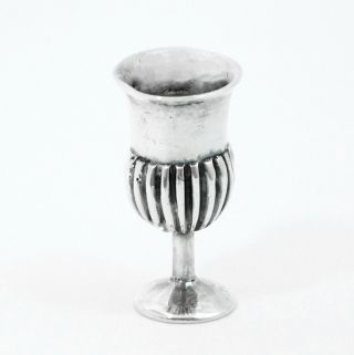 WILLIAM B.  MEYERS MINIATURE STERLING SILVER GEORGE I FLUTED GOBLET 2
