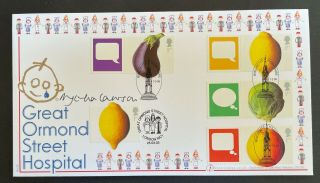 Scarce 2006 Fruit & Veg Stamps Fdc Doubled 2003 Stamp Signed By Nigella Lawson