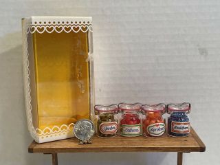Vintage Bodo Hennig Glass Canning Jars Filled Dollhouse Miniature 1:12