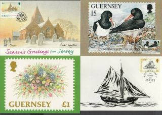 Alderney,  Guernsey,  Isle Of Man And Jersey Stamp And Postcards