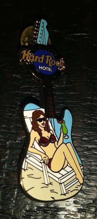 Hard Rock Cafe Hrc Seminole Tampa Fl Sexy Girl Suntanning On Beach Guitar Pin Le