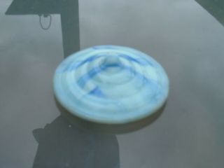 Childrens Akro Agate Stacked Disc Interior Panel Large Blue/white Sugar Lid Only