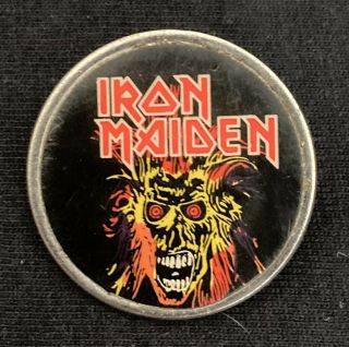Vintage Iron Maiden Eddie Metal Pin Badge 1980s Paul Di’anno Era Nwobhm
