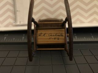 Robert L.  Carlisle 1:12 Dollhouse Rocking Chair With Side Drawer 2