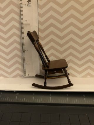 Robert L.  Carlisle 1:12 Dollhouse Rocking Chair With Side Drawer 3