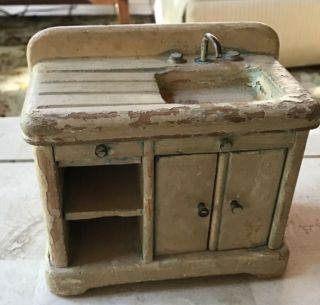 Vintage,  Farmhouse Wooden Sink,  Dollhouse Furniture,