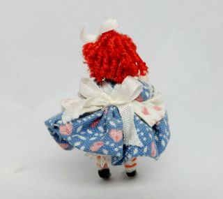 Vintage Porcelain Raggedy Ann Toy Doll Artisan Dollhouse Miniature 1:12 3
