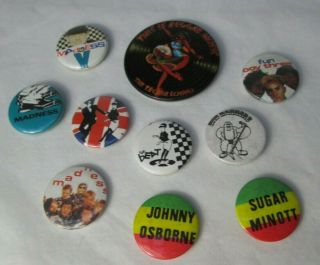 The Beat Madness Fb3 Etc10 X Vintage 1980s Punk Reggae Ska Pins Buttons Badges