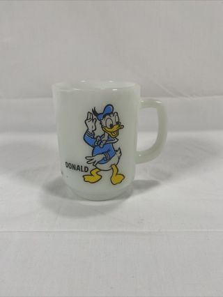 Vintage Anchor Hocking Disney Donald Duck Pepsi Advertising Coffee Mug Fire King