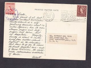 Great Britain Lundy Island 1962 Dear Doctor Post Card To The Usa