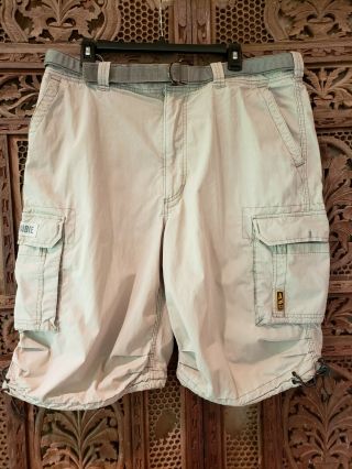 Vintage Abercrombie & Fitch 092 Military Cargo Pants Shorts Tan Khaki Sz 36