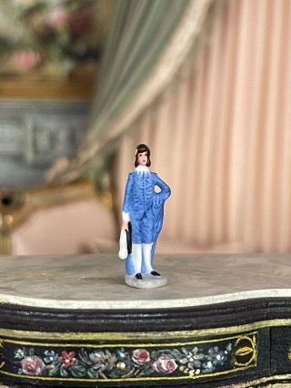 Vintage Artisan Miniature Dollhouse Carol Pongracic Porcelain Boy Blue Figurine