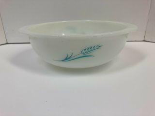 Vintage Pyrex Blue Wheat Promotional Casserole Bowl 023 1.  5 Quart