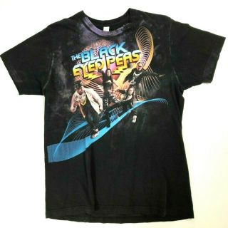 The Black Eyed Peas Black 2010 Graphic Concert Tour T - Shirt Size M Short Sleeve