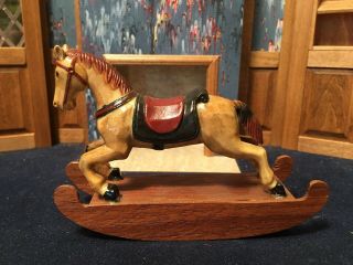 Artist Made Fine Wooden Rocking Horse Dollhouse Miniature 1:12 Scale