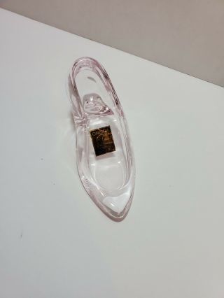 Vintage Oneida Crystal Cinderella Pink Glass Slipper Shoe Heel