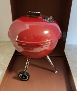 Weber 8 " Miniature Red Kettle Grill Teleflora Container Fathers Day Doll Size