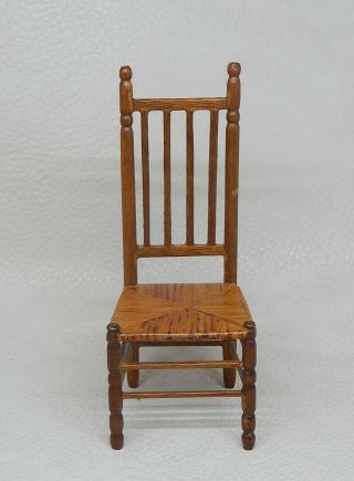 Vintage Early American Chair John Kunkel Artisan Dollhouse Miniature 1:12 3