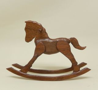 Vintage Wooden Rocking Horse Betty Jensen Artisan Dollhouse Miniature 1:12