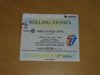 The Rolling Stones - 1990 Wembley Gig Ticket Stub