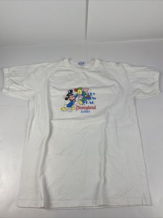 Vintage 1986 Disneyland Happy Year Mickey Mouse Shirt Size Xl Made In Usa