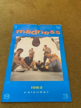 Vintage 1983 Madness Calendar,  The Nutty Boys,  Ska,  Two - Tone,  Collectible