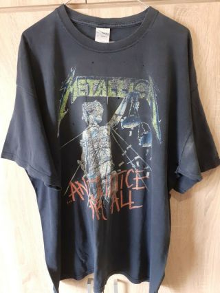 Vintage Rare Metallica Justice For All 1988 T Shirt Back Print Hammer Crushes Yo