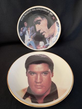 Elvis Presley Memorabilia / Collectable X2 Vintage Wall Plaques/ Plates 26cm