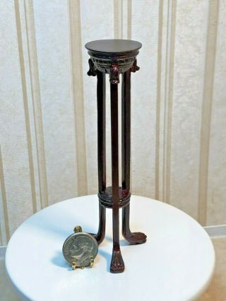 Dollhouse Miniature Bespaq Victorian Mahogany 4 1/4 " H Pedestal W/claw Feet 1:12