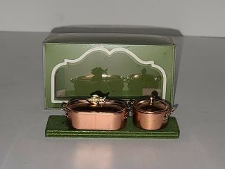 Nib Vintage Miniature Dollhouse 2 Bodo Hennig Copper Fish Steamer W/lid & Pot