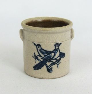 Cnc Artist Carolyn Nygren Curran 1:12 Miniature Handled Crock Pot With Two Birds