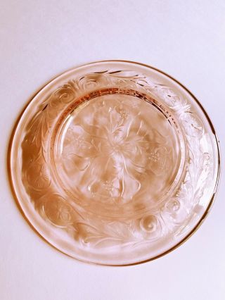 Mckee Glass Rock Crystal 7 1/2 " Depression Glass Pink Salad Plate