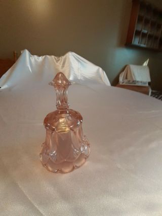 Vintage Pink Fenton Glass Bell Scalloped Bottom 6 1/2 " Tall