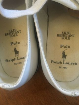 Ralph Lauren POLO White Leather Sneakers Boat Shoes Vintage W11 M9.  5 3