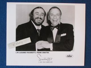Press Promo Photo - 10 " X8 " - Luciano Pavarotti & Frank Sinatra - 1990 