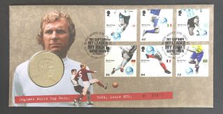 Gb 2006 Bobby Moore World Cup Medal Royal Mail Pnc Coin Cover - Uk P&p