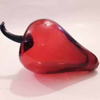 Vintage Murano Red Chili Pepper Italian Art Glass Vegetable Hand Blown Spicy