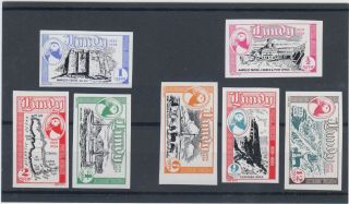 Lundy 1954 Silver Jubilee Imperforate Proofs 6 Cpl Mnh Full Og.