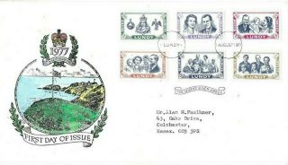Lundy 1977 Silver Jubilee Set Of 6 On Illustrated Fdc