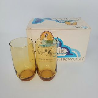 Anchor Hocking Solid Amber Drinking Glasses Tumbler Set Of 6 Vintage 12oz
