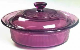 Vintage Corning Visions Cranberry Round Casserole V - 30 - B 24 Oz (750 Ml) W/ Lid