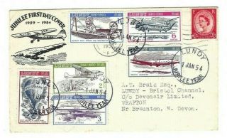Lundy 1954,  Jubilee Set On Illustrated Fdc