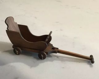 Dollhouse Miniature Child’s Pull Cart 1:12 Scale Artisan Wood