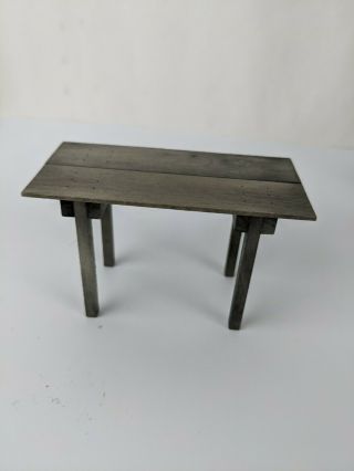 Dollhouse Rustic Wood Kitchen Table 1:12 Artisan Miniatures Signed Ac