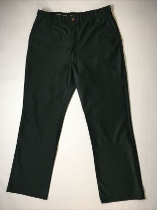Vintage Labonville Mens Dark Green Polyester Pants Made In Usa 33 Waist X 32 In